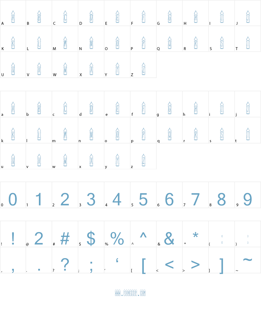 JI Picket Fence Font Character